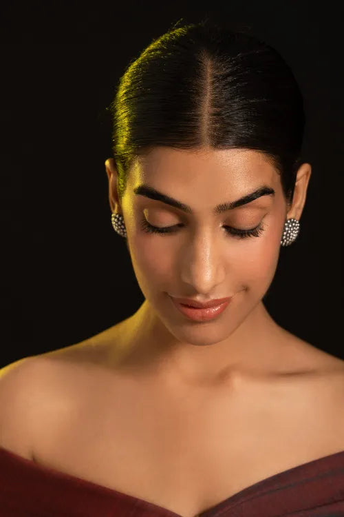 TICH Pure Silver Traditional Maharashtrian Earrings -  Kusum Moti