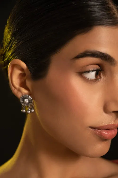 TICH Pure Silver Traditional Maharashtrian Earrings -  Bindu Mandal