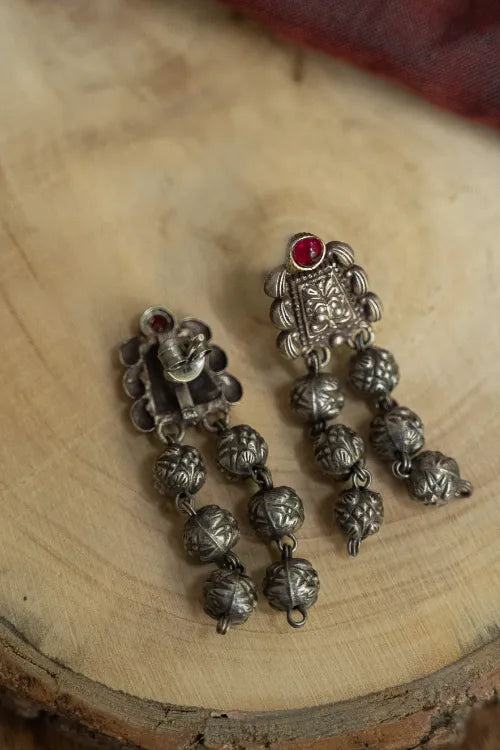 TICH Pure Silver Traditional Maharashtrian Earrings - Ashtapaillumani