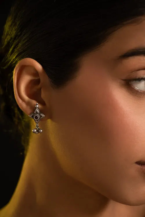 TICH Pure Silver Traditional Maharashtrian Earrings - Tarakini Studs