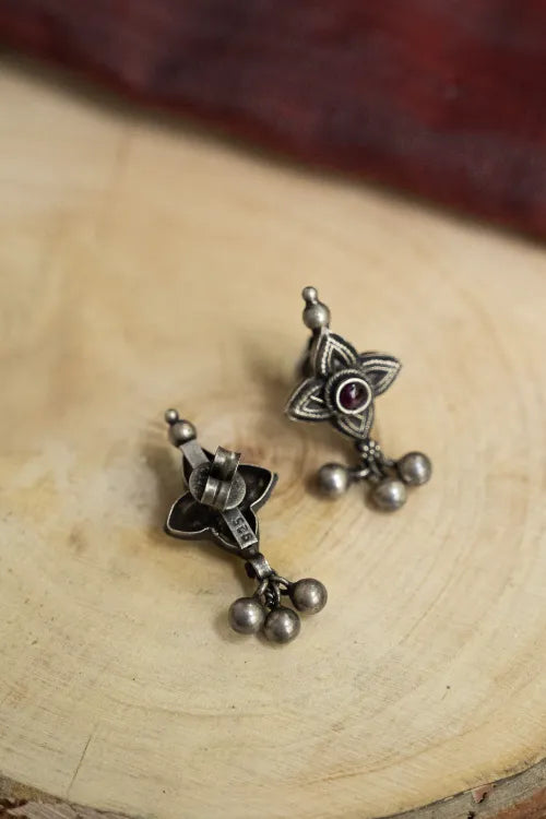 TICH Pure Silver Traditional Maharashtrian Earrings - Tarakini Studs