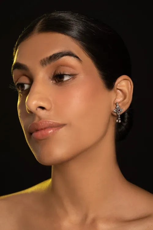 TICH Pure Silver Traditional Maharashtrian Earrings - Tarakini Studs