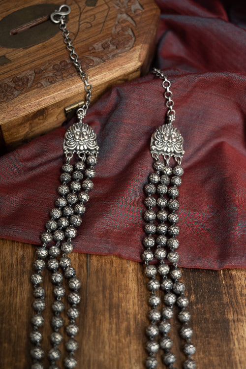 TICH Pure Silver Traditional Maharashtrian Neckpiece - Mohanmal, Tri-String