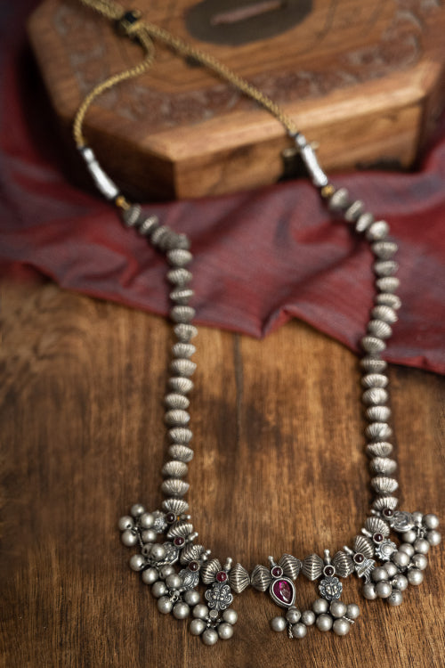TICH Pure Silver Traditional Maharashtrian Neckpiece - Nishka