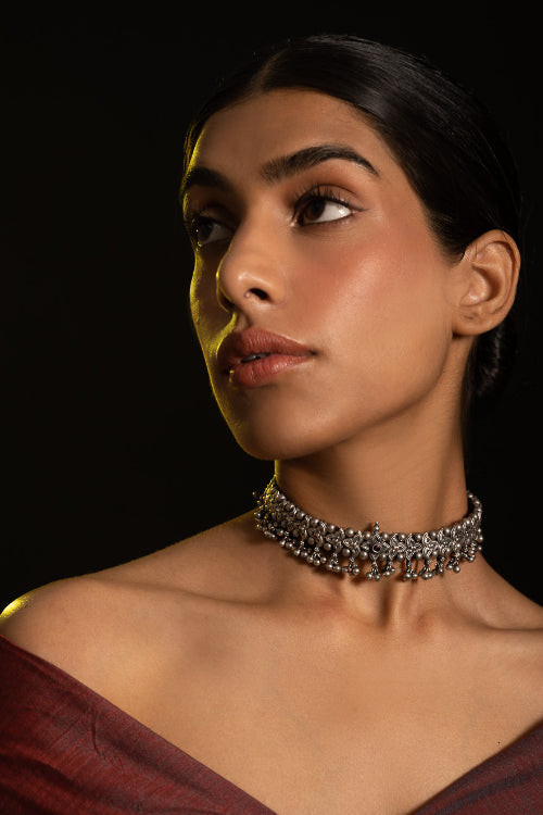 TICH Pure Silver Traditional Maharashtrian Neckpiece - Belpaan