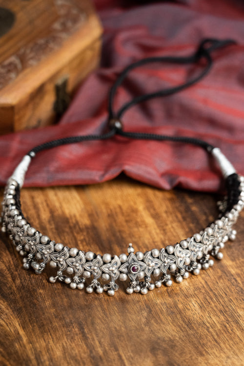 TICH Pure Silver Traditional Maharashtrian Neckpiece - Belpaan