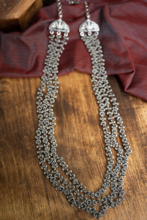 TICH Pure Silver Traditional Maharashtrian Neckpiece - Gajarihaar