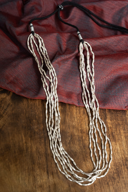 TICH Pure Silver Traditional Maharashtrian Neckpiece - Tandulhaar