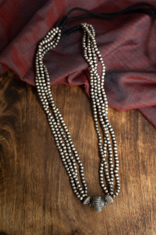 TICH Pure Silver Traditional Maharashtrian Neckpiece - Jodhalepoth