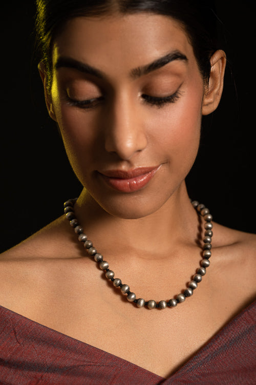 TICH Pure Silver Traditional Maharashtrian Neckpiece - Golmani Saar