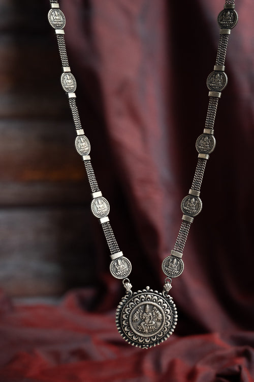 TICH Pure Silver Traditional Maharashtrian Neckpiece - Laxmihaar