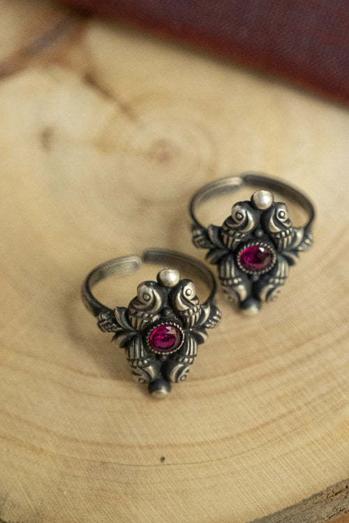 TICH Pure Silver Traditional Maharashtrian Toe Rings - Mridya (Set Of 2)