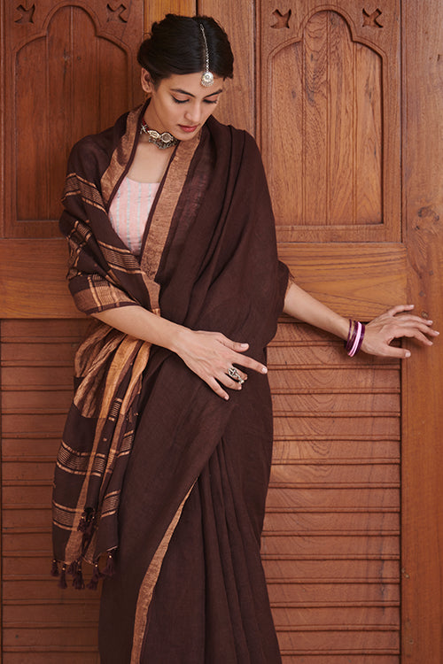 Dressfolk Aparna Linen Saree