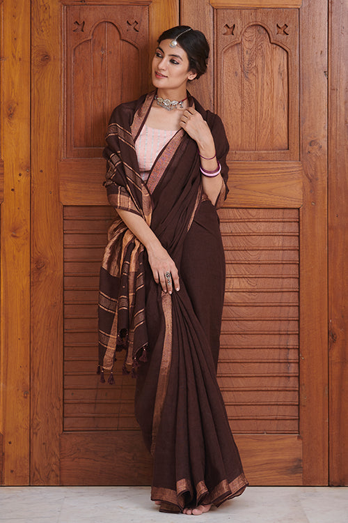 Dressfolk Aparna Linen Saree