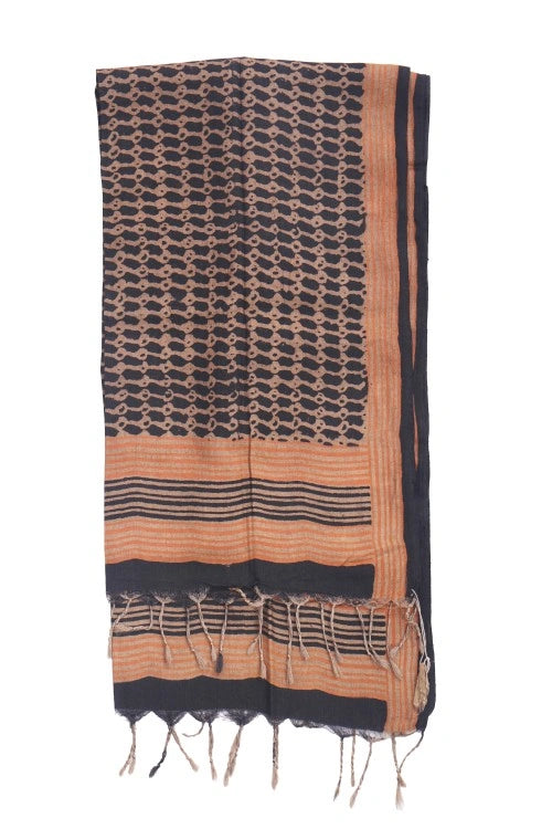 Creative Bee Hand Woven Natural Dye 'Earth-Pressed' Block-Printed  Tussar X Cotton Stole