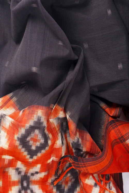 Creative Bee Hand Woven Natural Dye 'Hazy Geamatric' Ikat Cotton Stole