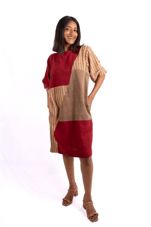 Creative Bee 'LACUMA' Comfortable, Hnadwoven Tunic With Natural Dye