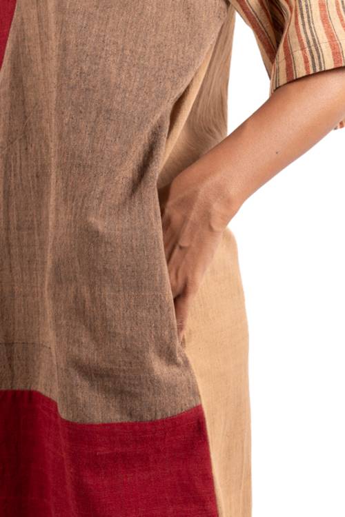 Creative Bee 'LACUMA' Comfortable, Hnadwoven Tunic With Natural Dye