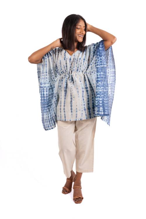 Creative Bee 'UMBRA' Natural Dye, Shibori Short Kaftan
