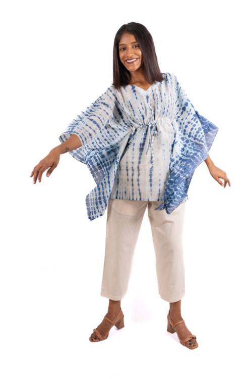 Creative Bee 'UMBRA' Natural Dye, Shibori Short Kaftan