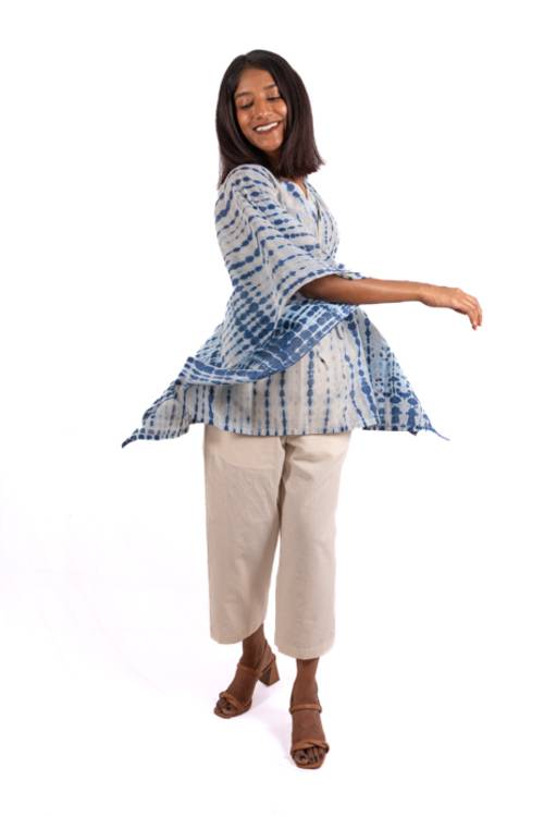 Creative Bee 'UMBRA' Natural Dye, Shibori Short Kaftan