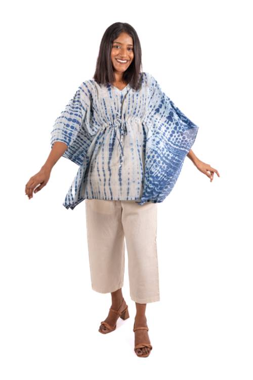Creative Bee 'UMBRA' Natural Dye, Shibori Short Kaftan