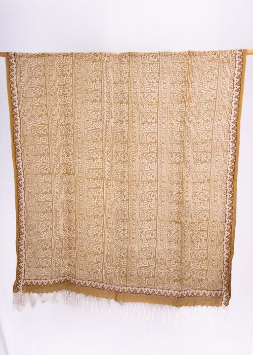 Creative Bee 'ALBA' Natural dye, Hand-Woven Block Printed Linen Stole