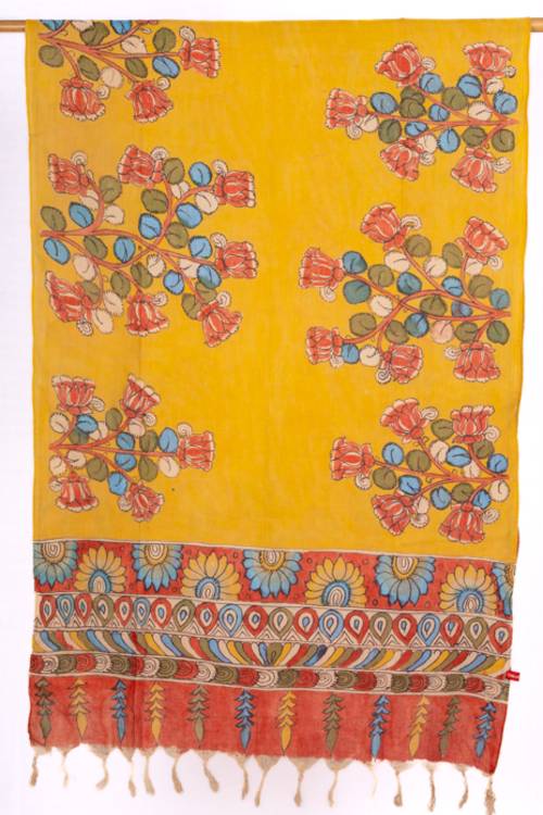 Creative Bee 'KESTREL' Natural Dye, Hand-Painted Kalamkari Cotton Stole