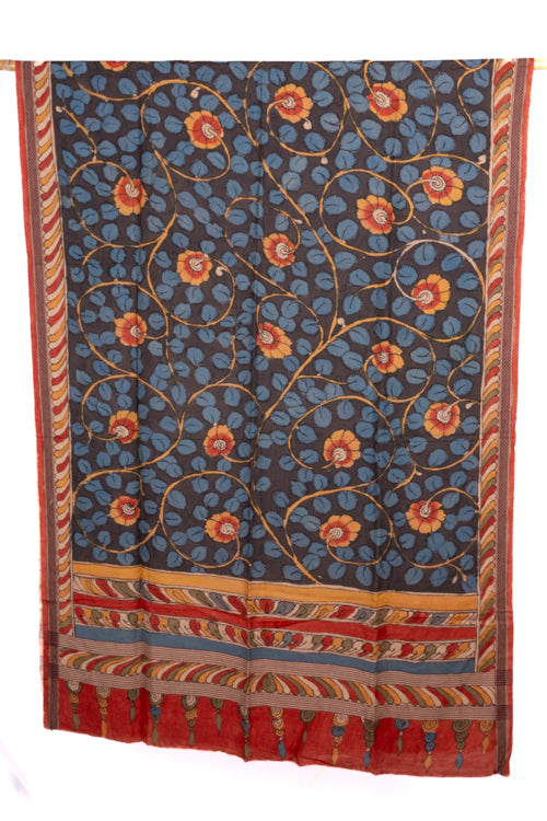 Creative Bee 'EMBER' Natural Dye Hand-Painted Kalamkari Tussar Dupatta