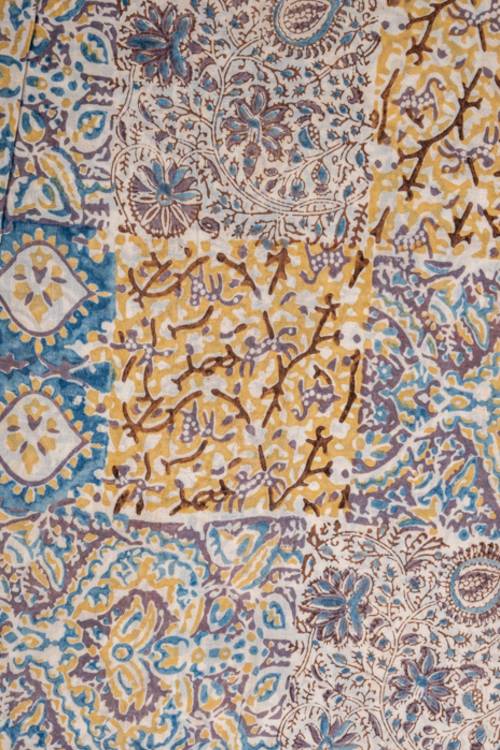 Creative Bee 'EIRA' Natural Dye, Hand Block Printed Multi-Patch Cotton Fabric