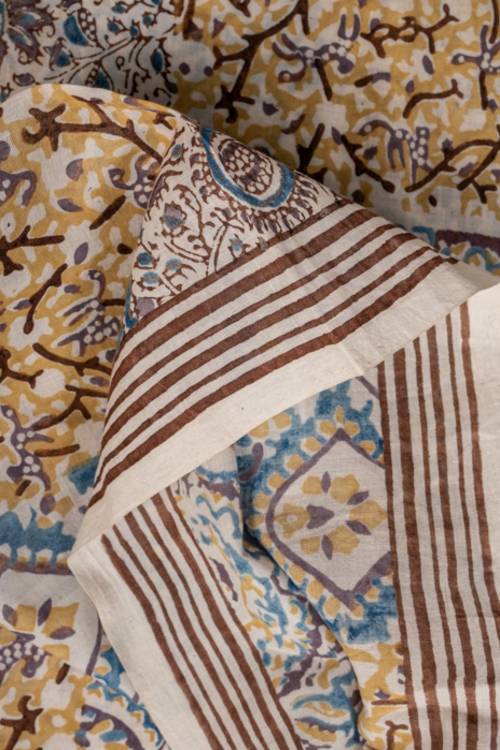 Creative Bee 'EIRA' Natural Dye, Hand Block Printed Multi-Patch Cotton Fabric