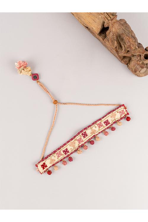 Craftroots Ivory Thread Ball Rabari Choker