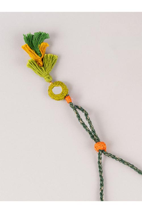 Craftroots Pink Rabari Choker With Tassels