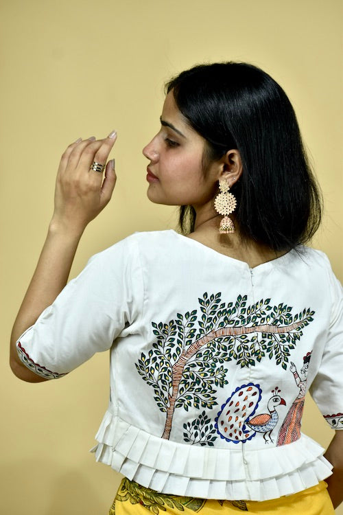 Diorama Designs Madhubani Handpainted "Mayur Udyan" Blouse