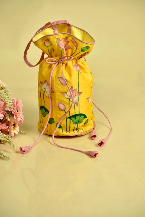 Diorama Designs "Pichwai" Silk Handpainted Potli