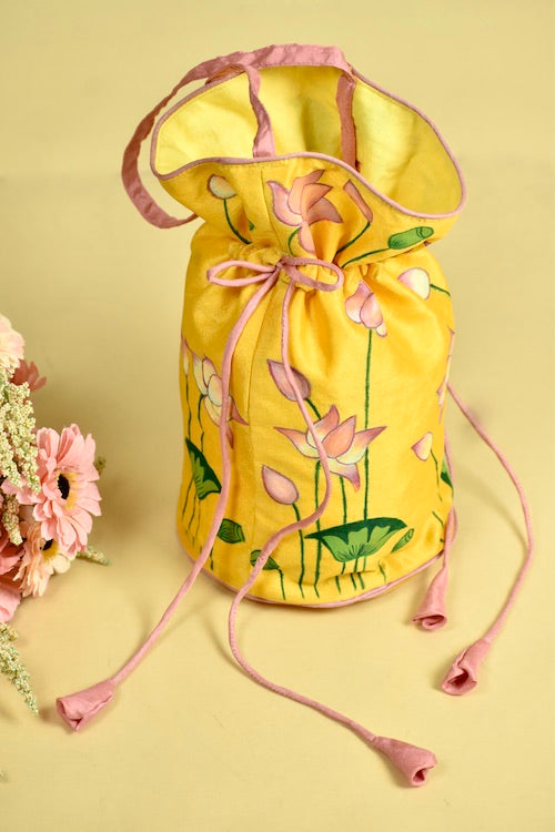 Diorama Designs "Pichwai" Silk Handpainted Potli