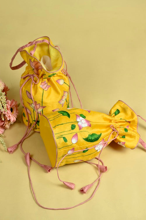 Diorama Designs "Pichwai" Silk Handpainted Potli