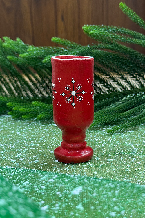 Antarang- Terracotta-Red Multifunctional Candle/Flower Holder