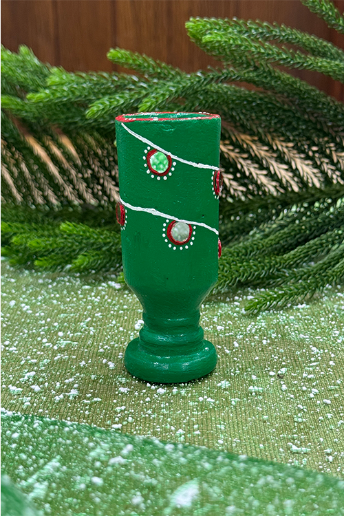 Antarang- Terracotta-Green Multifunctional Candle/Flower Holder