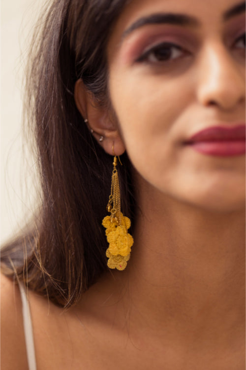 Samoolam Swing Earrings - Yellow Poppies