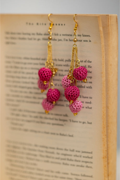 Samoolam Swing Earrings ~ Pink Blobs
