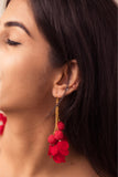 Samoolam Swing Earrings - Red Floral