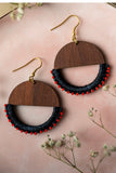 Samoolam Handmade Crescent Moon Earrings Black