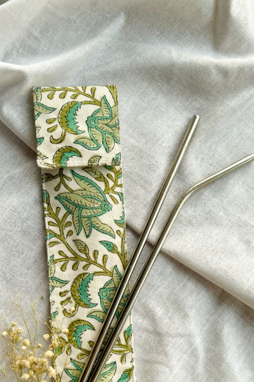 Ekatra Cotton Cutlery/Straw Holder By Ekatra ( Set Of 3 )