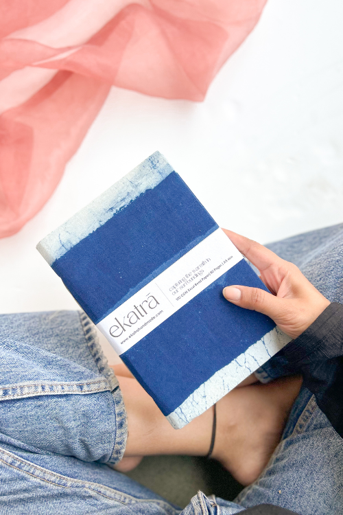 Ekatra A5 Handmade Journal - Indigo Stripes ( Set Of 2 )