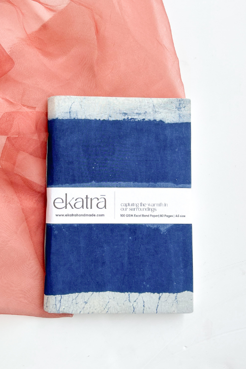 Ekatra A5 Handmade Journal - Indigo Stripes ( Set Of 2 )