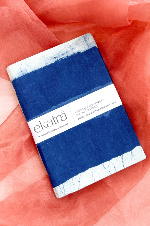Ekatra A5 Handmade Journal - Indigo Stripes ( Set Of 2 )