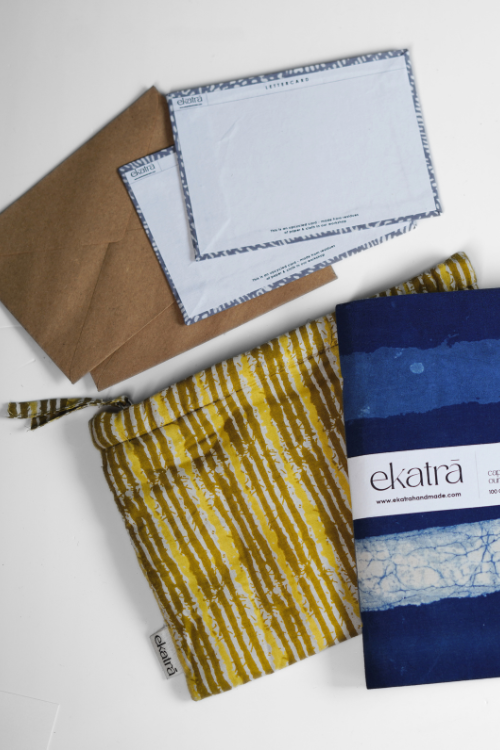 Sustainable Gratitude Hamper By Ekatra - Indigo Stripes