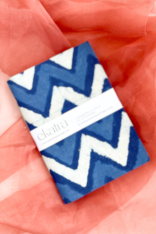 Ekatra A5 Handmade Journal  - Indigo Chevron ( Set Of 2 )