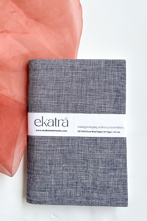 Ekatra A5 Handmade Journal - Solid Grey ( Set Of 2 )
